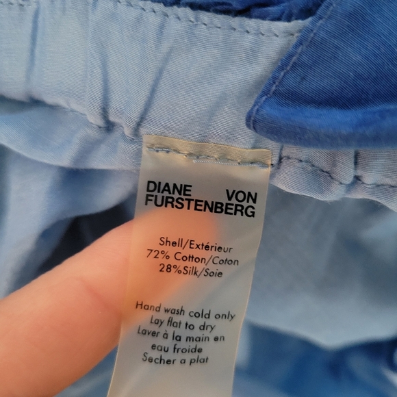 Diane Von Furstenberg Dress M Color-block Cotton And Silk-blend Maxi - Picture 4 of 7